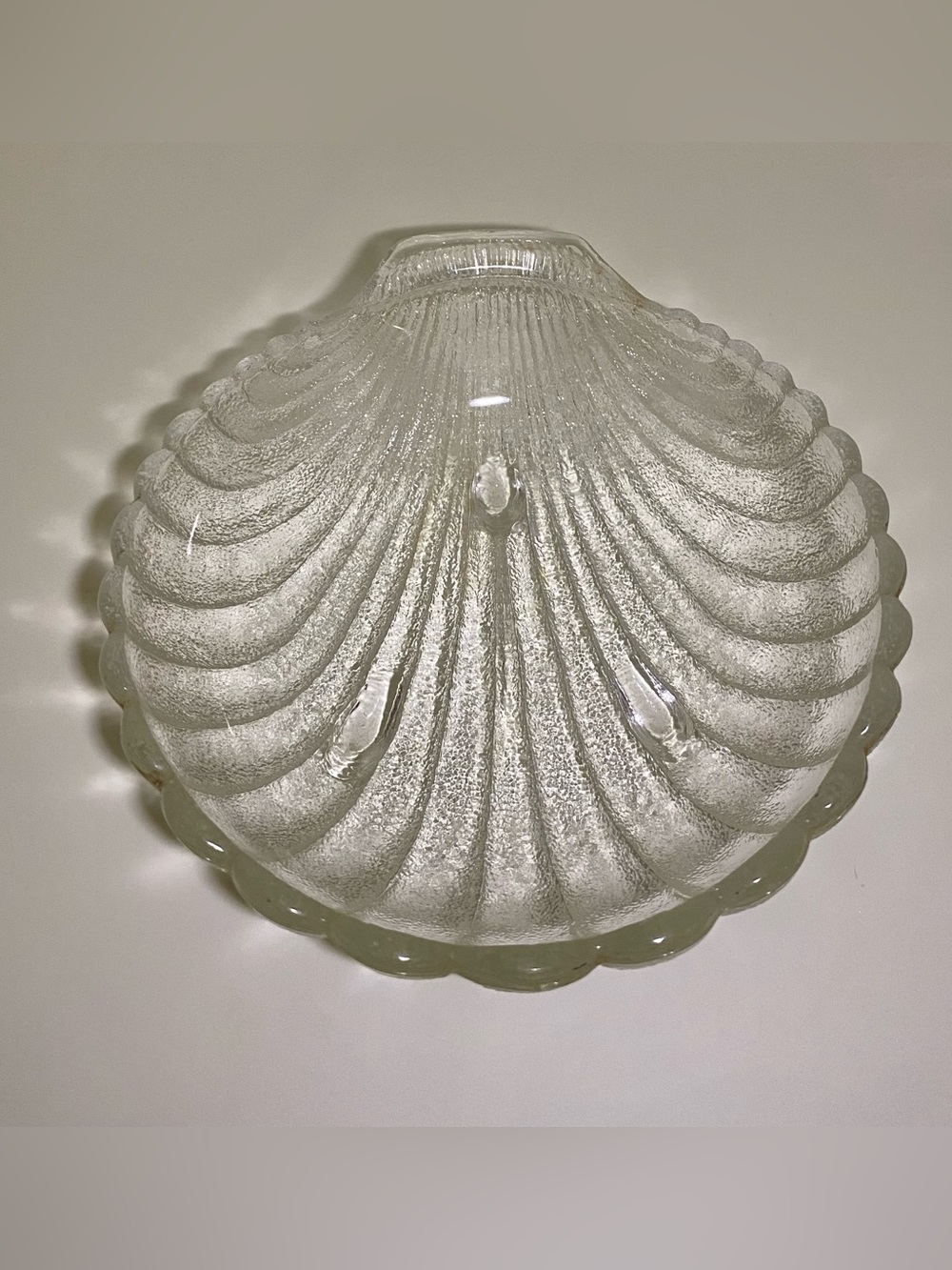 Vintage Anchor Hocking Scalloped Seashell Trinket Dish